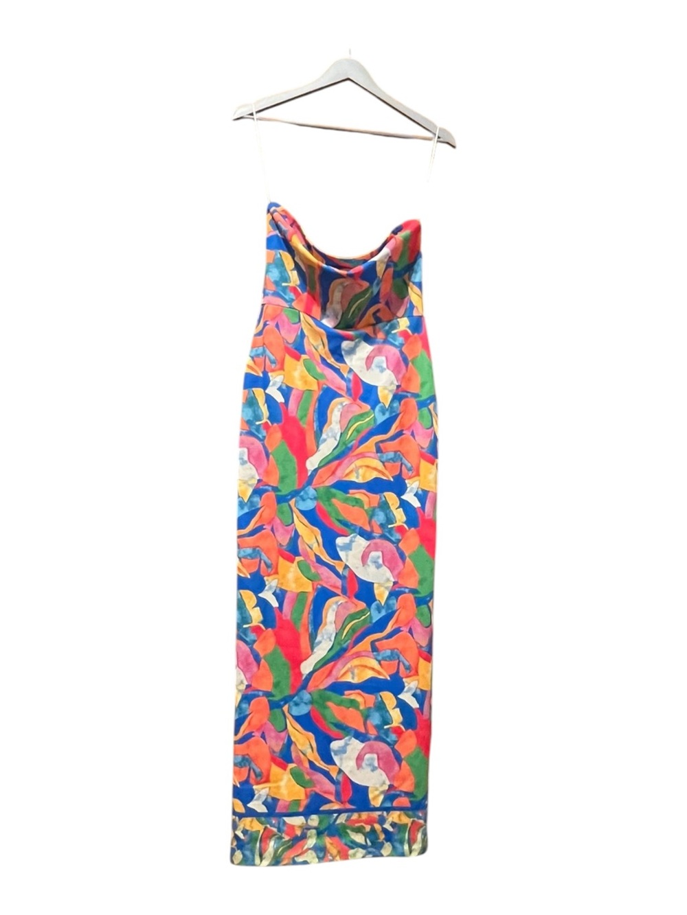 Flying Tomato Seeking Sun Strapless Midi Dress Multi-Color Abstract Print SM - Picture 3 of 6
